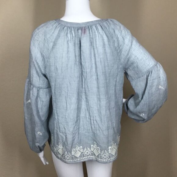 Vince Camuto Embroidered Tassel-Tie Top (A7) - Picture 2 of 7